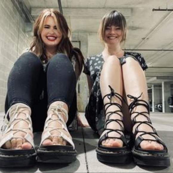 New Dr Martens Nartilla Leather Gladiator Sandals Black size 10